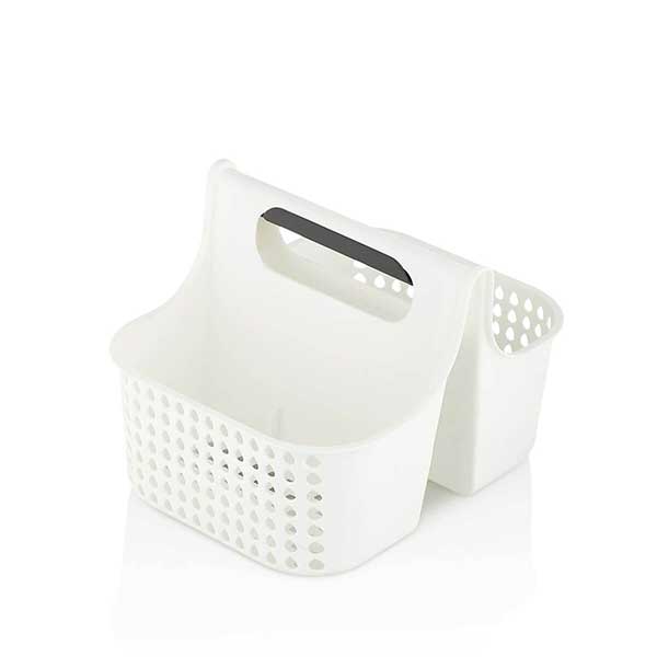 OEM Θήκη Οργάνωσης Διπλή Πλαστική Λευκή 25x19x19εκ. 12-82500 (Υλικό: Πλαστικό, Χρώμα: Λευκό) - OEM - 12-82500-white