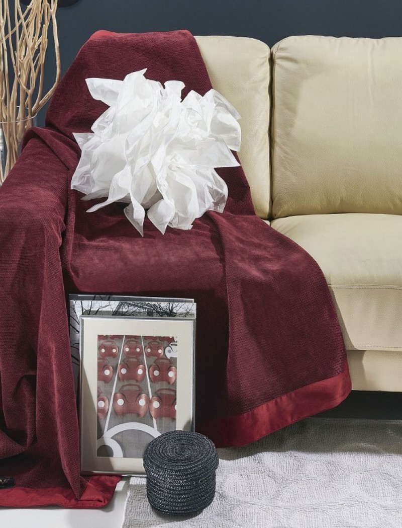Ριχτάρι Microvelour Τριθέσιος 180x300εκ. Venice Bordeaux SB HOME (Χρώμα: Μπορντώ ) - Sb home - 5206864021884