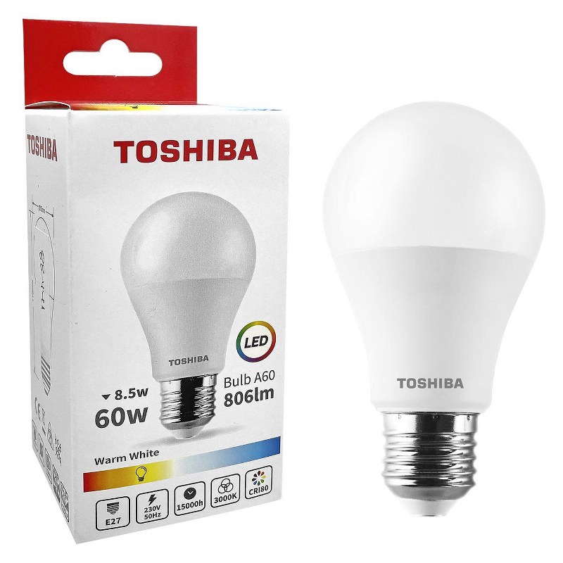 Λάμπα Led A60 8,5W E27 Θερμό Φως Toshiba 88-441 – TOSHIBA – 88-441