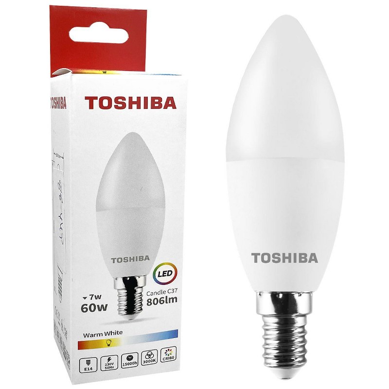 Λάμπα Led C37 7W E14 Θερμό Φως Toshiba 88-449 – TOSHIBA – 88-449