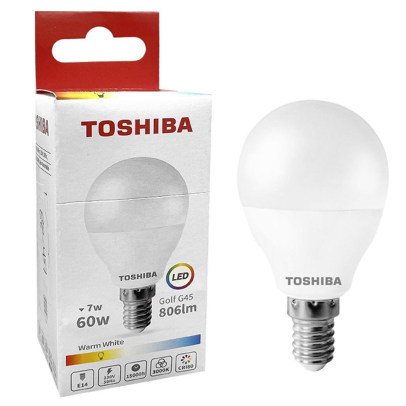 Λάμπα Led G45 7W E14 Θερμό Φως Toshiba 88-451 – TOSHIBA – 88-451