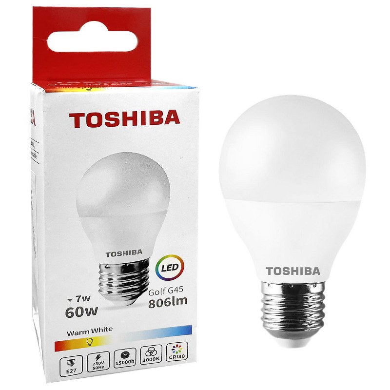Λάμπα Led G45 7W E27 Θερμό Φως Toshiba 88-452 – TOSHIBA – 88-452