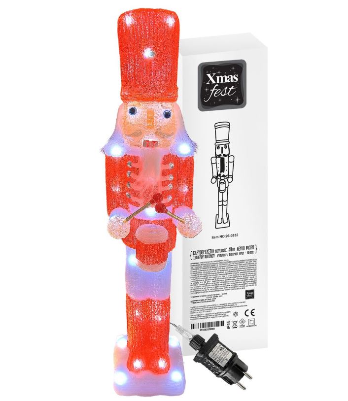 Καρυοθραύστης Ακρυλικός Με 40 Led Λευκό Ψυχρό 12x10x57ε