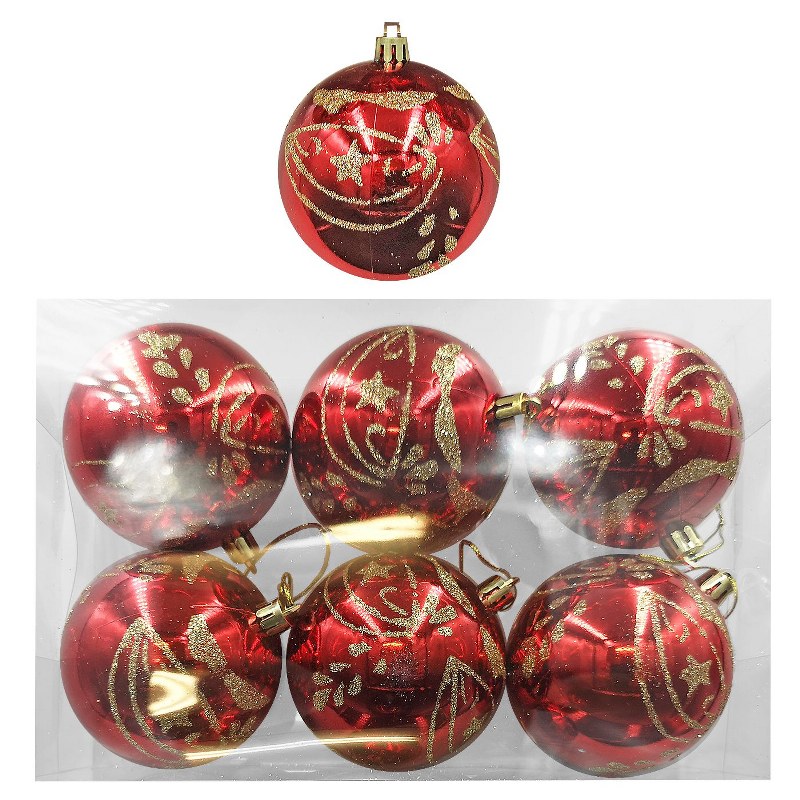 Xmas fest - ΣΗΜΑΝΤΙΚΟ: Σε περίπτωση διαφοράς τιμής από το κατάστημα ισχύει παντα και μόνο η τιμή του καταστήματος Σετ Μπάλες 6τμχ Ντεκόρ Δ8εκ. Xmas fest 93-3150 - Xmas f