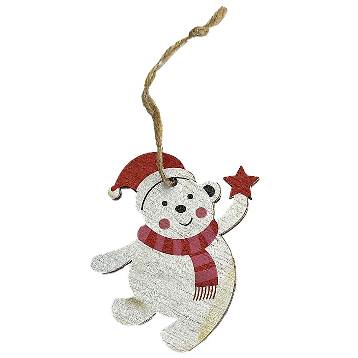 Χριστουγεννιάτικο Στολίδι Αρκουδάκι Ξύλινο 7εκ. Xmas fe