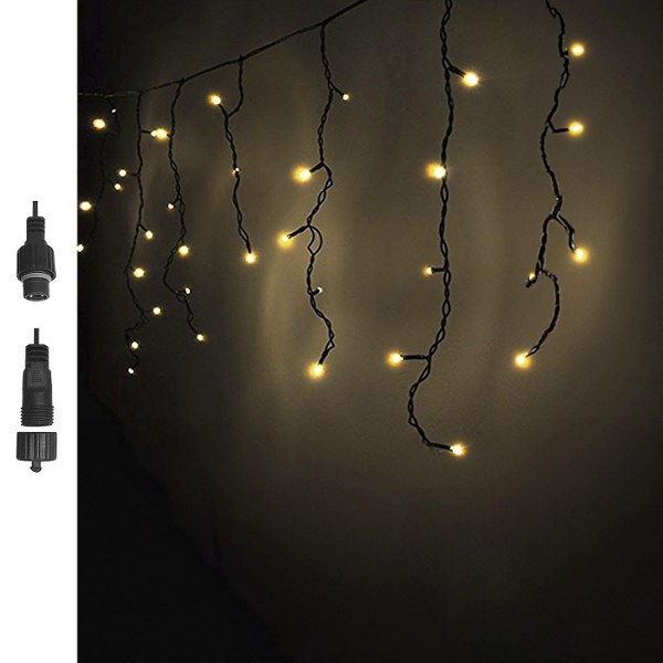 Λαμπάκια-Βροχή 100Led-110x80εκ. Θερμό Λευκό Φως Επεκτει