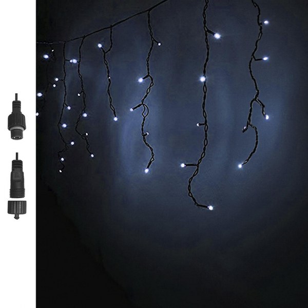 Λαμπάκια-Βροχή 100Led-110x80εκ. Ψυχρό Λευκό Φως Επεκτει