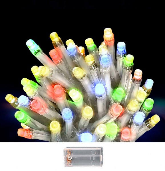 Λαμπάκια Μπαταρίας 50 Led-5,2μ. Πολύχρωμα Με Πρόγραμμα 