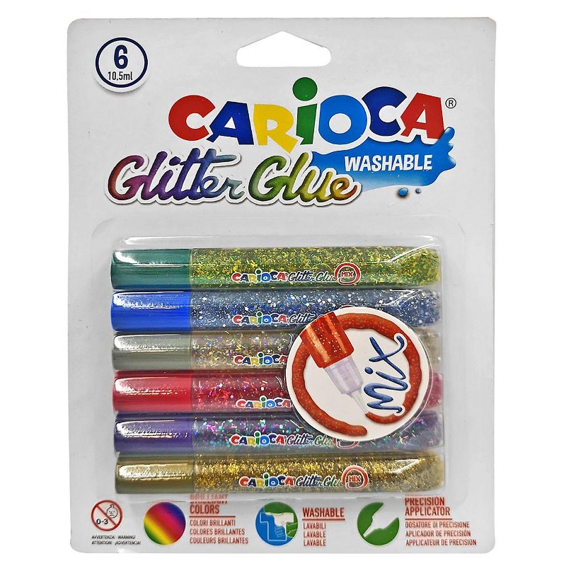 CARIOCA Σετ Κόλλα Glitter Multi 6τμχ 10,5ml. CARIOCA 96-410 - CARIOCA - 96-410