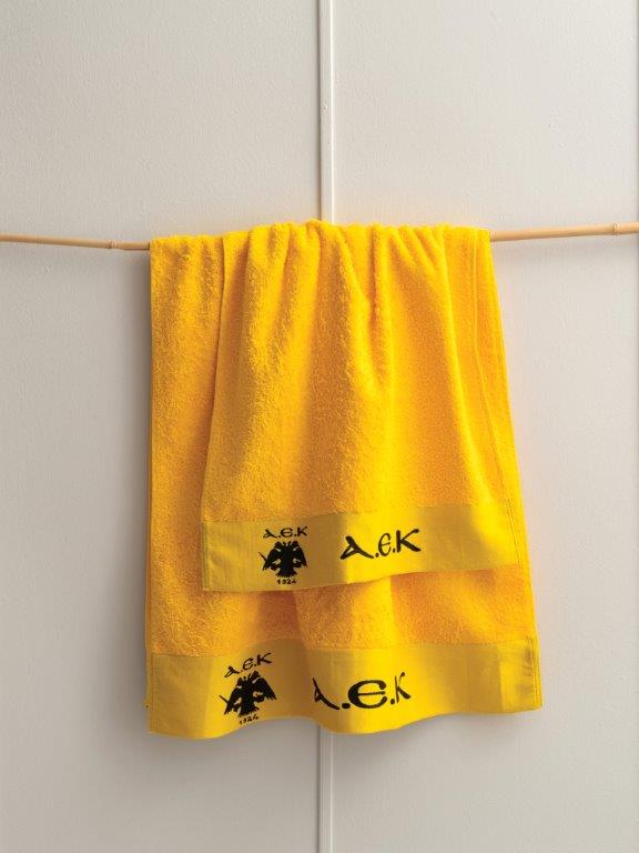 Πετσέτα Μεμονωμένη Βαμβακερή Προσώπου 50x100εκ. Palamaiki AEK (Ύφασμα: Βαμβάκι 100%, Μέγεθος: Προσώπου) - Palamaiki - 5205857037505