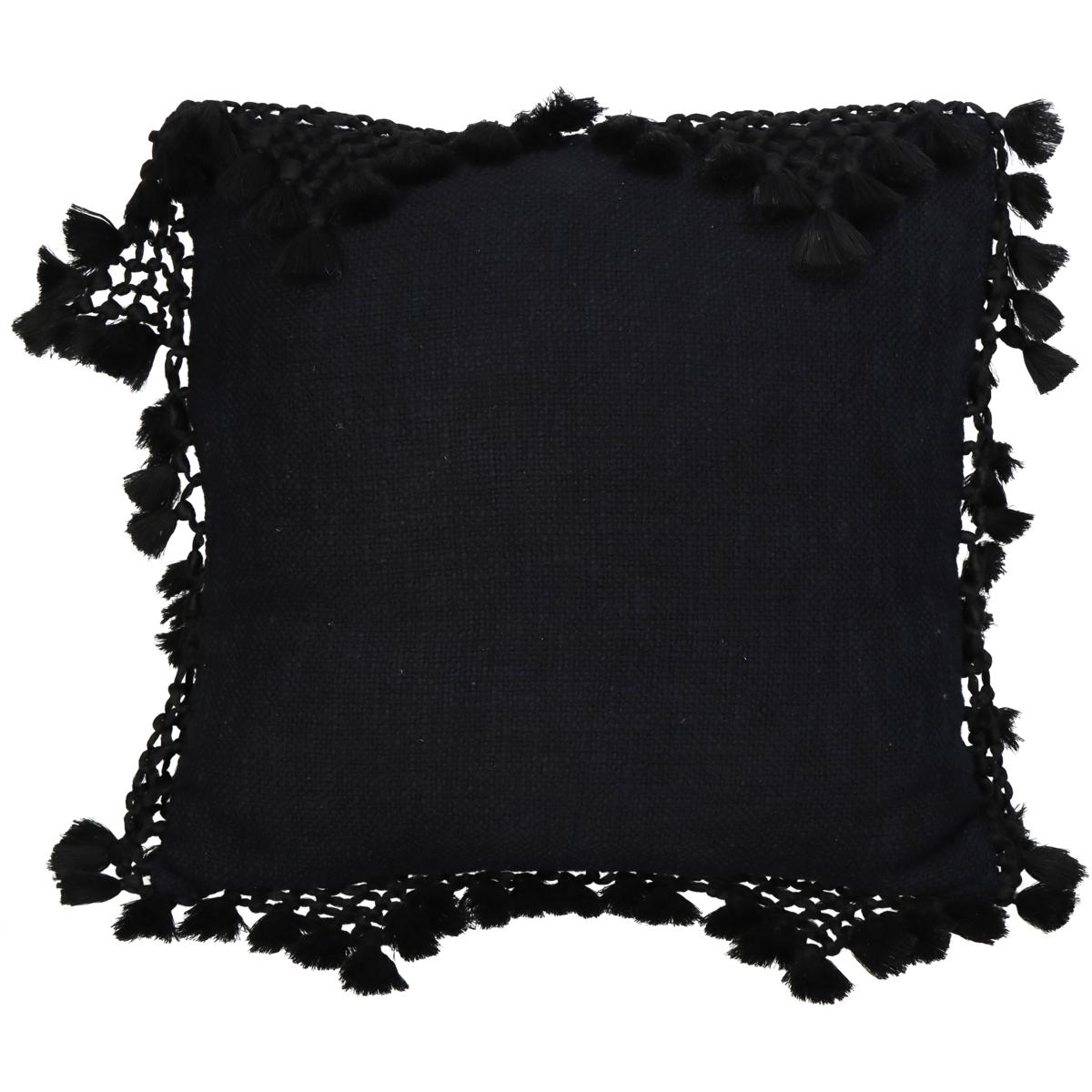 Διακοσμητικό Μαξιλάρι Βαμβακερό Μαύρο ARTE LIBRE 45×45εκ. 05150346 (Ύφασμα: Βαμβάκι 100%, Χρώμα: Μαύρο) – ARTELIBRE – 05150346