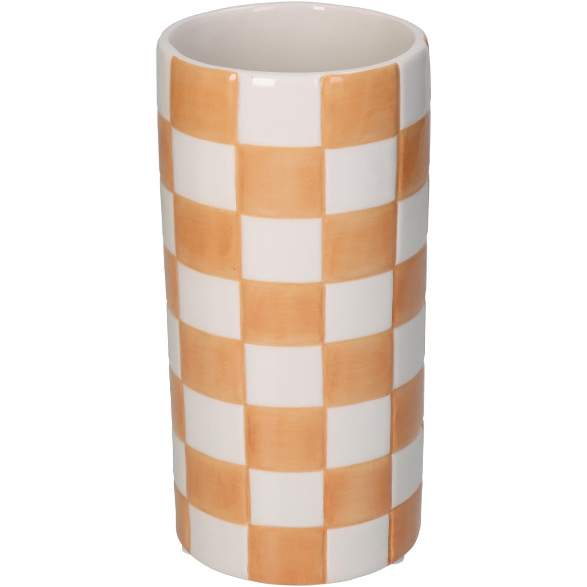 Βάζο Δολομίτης Σκακιέρα Λιλά ARTE LIBRE 10,2x10,2x20,3εκ. 05150173 (Χρώμα: Πορτοκαλί, Υλικό: Δολομίτης) - ARTELIBRE - 05150173