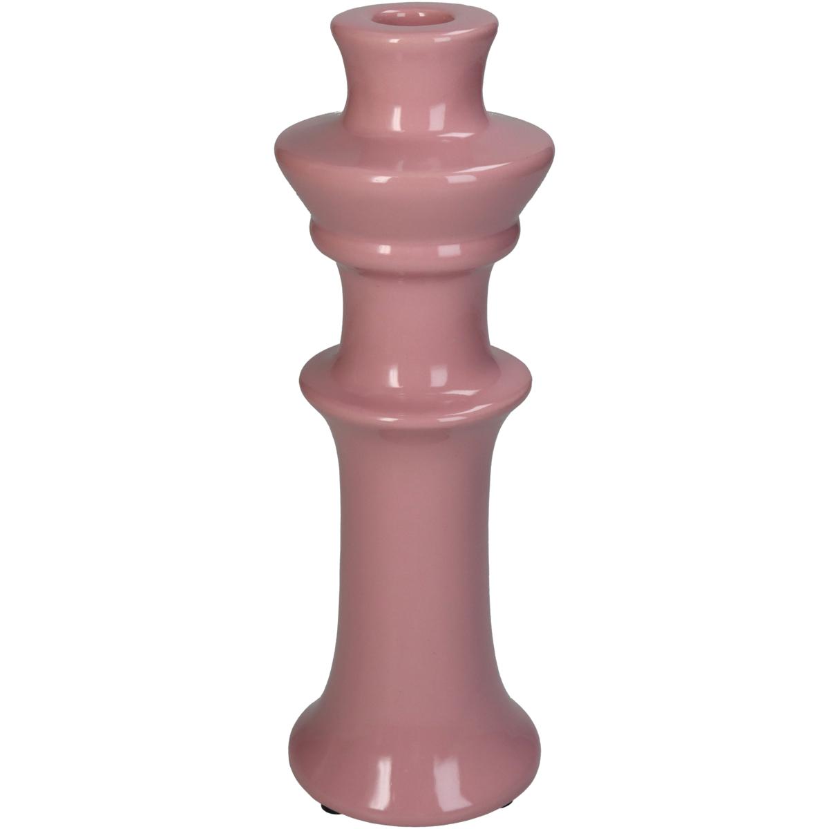Κηροπήγιο Κεραμικό Ροζ ARTE LIBRE 8x8x24εκ. 05155200 (Υλικό: Κεραμικό, Χρώμα: Ροζ) - ARTELIBRE - 05155200