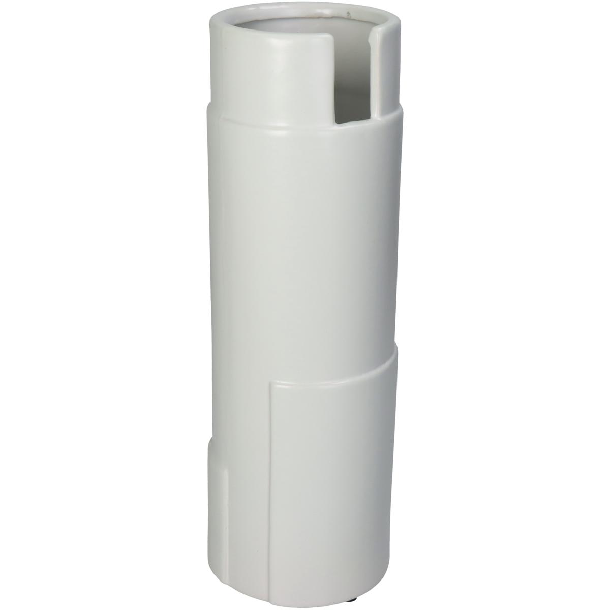 Βάζο Κεραμικό Λευκό ARTE LIBRE 10x10x30εκ. 05150668 (Υλικό: Κεραμικό, Χρώμα: Λευκό) - ARTELIBRE - 05150668