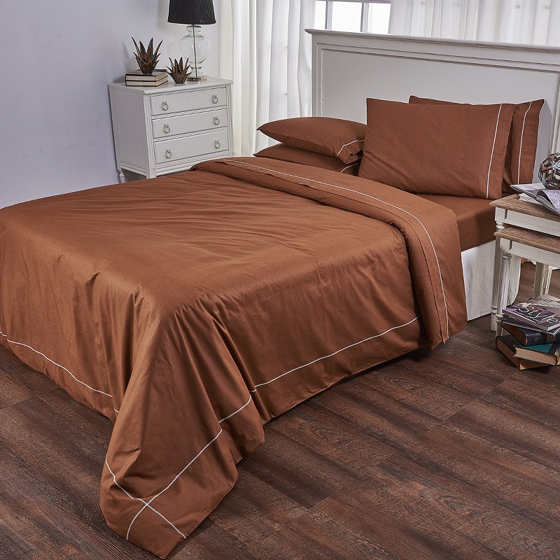 Παπλωματοθήκη Βαμβακερή Μονή 170x250εκ. Arcobaleno Bello Chocolate 19V69 (Ύφασμα: Βαμβάκι 100%, Χρώμα: Καφέ, Μέγεθος: Μονά) - V19 69 - 5206864030077