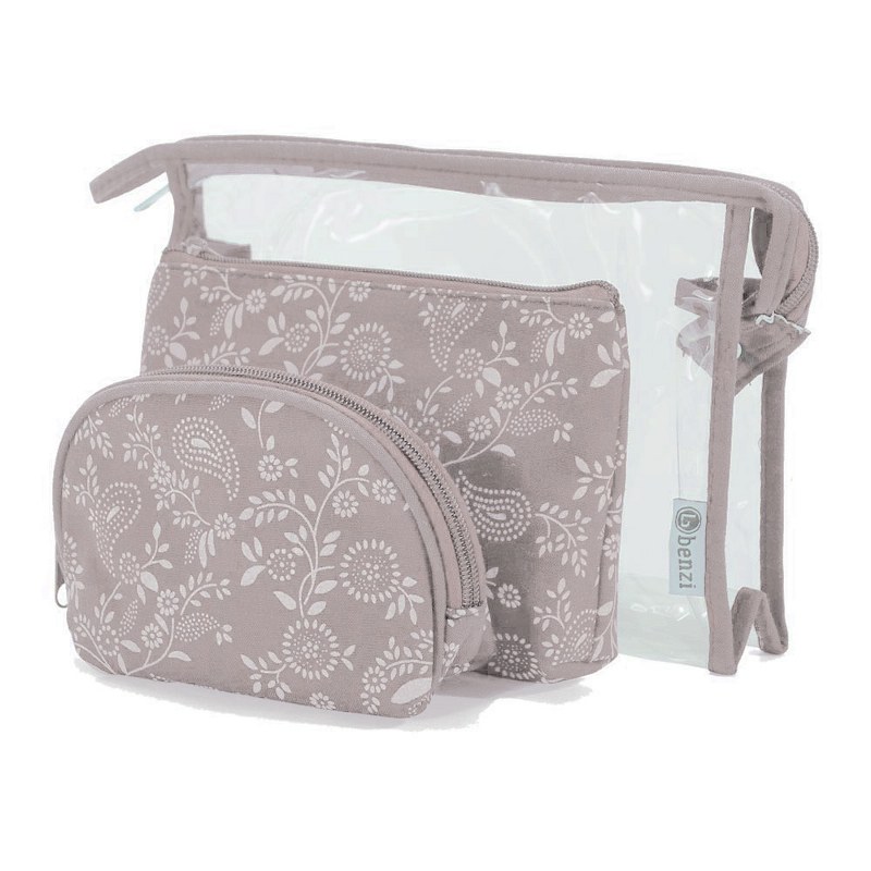 benzi Νεσεσέρ Σετ 3τμχ Polyester-Pvc benzi 25x7x15εκ. 5624 Grey (Ύφασμα: Polyester, Υλικό: PVC, Χρώμα: Γκρι) - benzi - BZ5624-grey