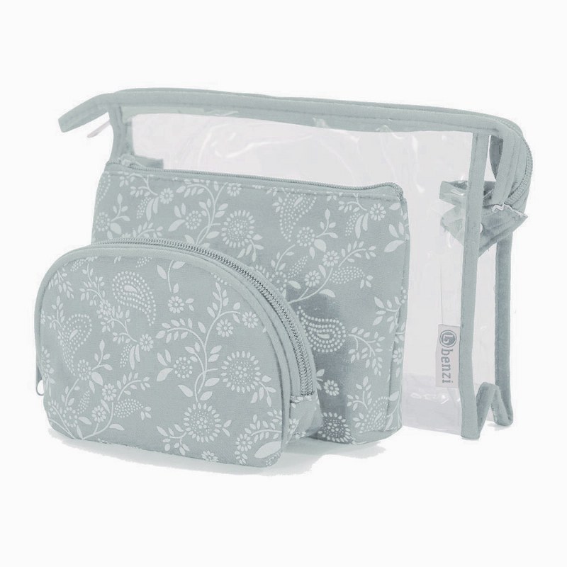 benzi Νεσεσέρ Σετ 3τμχ Polyester-Pvc benzi 25x7x15εκ. 5624 Mint (Ύφασμα: Polyester, Υλικό: PVC, Χρώμα: Μέντα) - benzi - BZ5624-mint