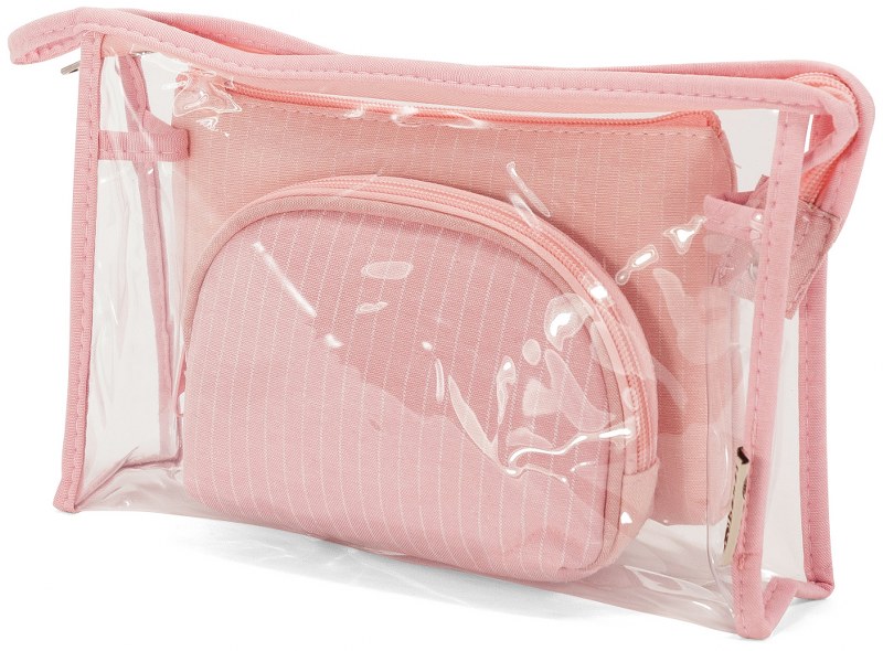 benzi Νεσεσέρ Σετ 3τμχ Polyester-Pvc benzi 25x7x15εκ. 5625 Pink (Ύφασμα: Polyester, Υλικό: PVC, Χρώμα: Ροζ) - benzi - BZ5625-pink