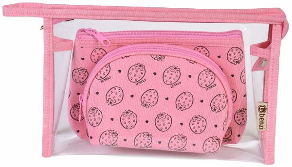 benzi Νεσεσέρ Σετ 3τμχ Polyester-Pvc 25x0,7x16εκ. benzi 5798 Pink (Ύφασμα: Polyester, Υλικό: PVC, Χρώμα: Ροζ) - benzi - BZ5798-pink