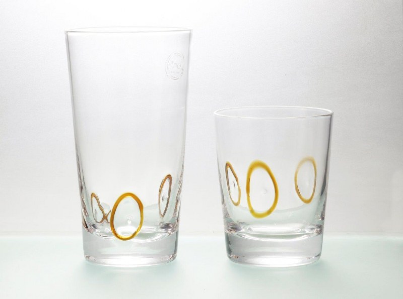 Σετ Ποτήρια Ουίσκι 6τμχ Γυάλινα Circles Amber 350ml CRYSPO TRIO 52.100.52 (Υλικό: Γυαλί, Χρώμα: Κίτρινο , Μέγεθος: Σωλήνας) - CRYSPO TRIO - 52.100.52