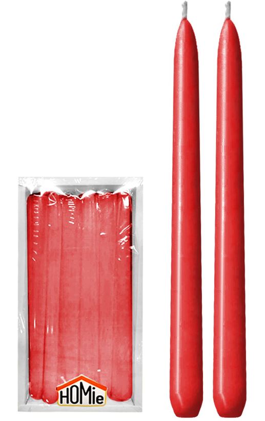 Homie Σετ 12τμχ Κερί Κόκκινο 2x20εκ. Homie 37-10 (Χρώμα: Κόκκινο) - Homie - 37-10-red