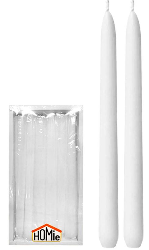 Σετ 12τμχ Κερί Λευκό 2x20εκ. Homie 37-10 (Χρώμα: Λευκό)