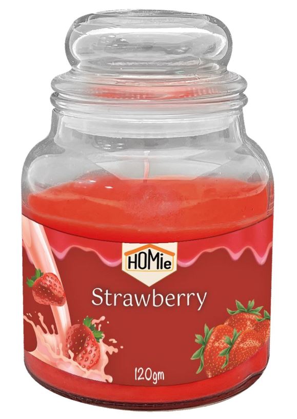 Αρωματικό Κερί Φράουλα Σε Βάζο 6,5x10εκ. Homie 37-455 (