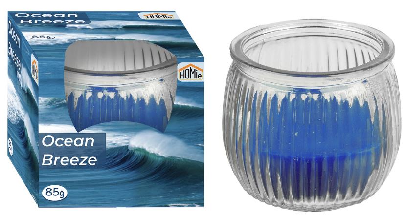 Αρωματικό Κερί Ocean Breeze Σε Βάζο 6,5x7εκ. Homie 37-4