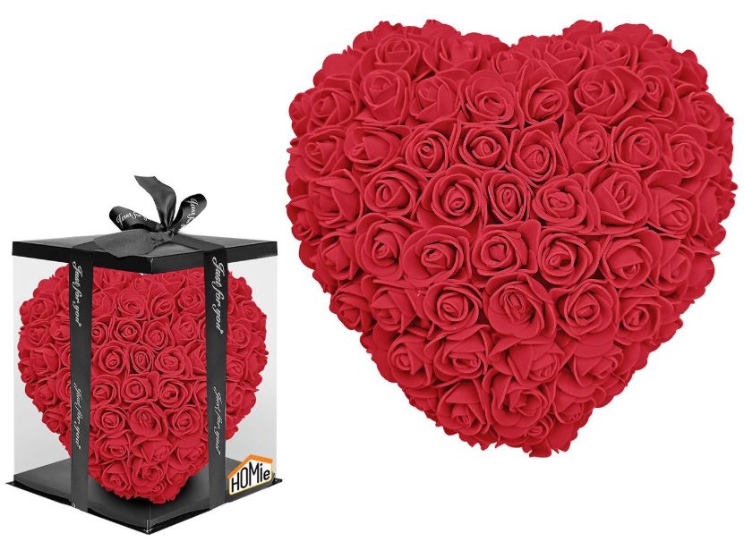 Homie Καρδιά Από Τεχνητά Τριαντάφυλλα 23εκ. Homie 22-3074 (Χρώμα: Κόκκινο) - Homie - 22-3074