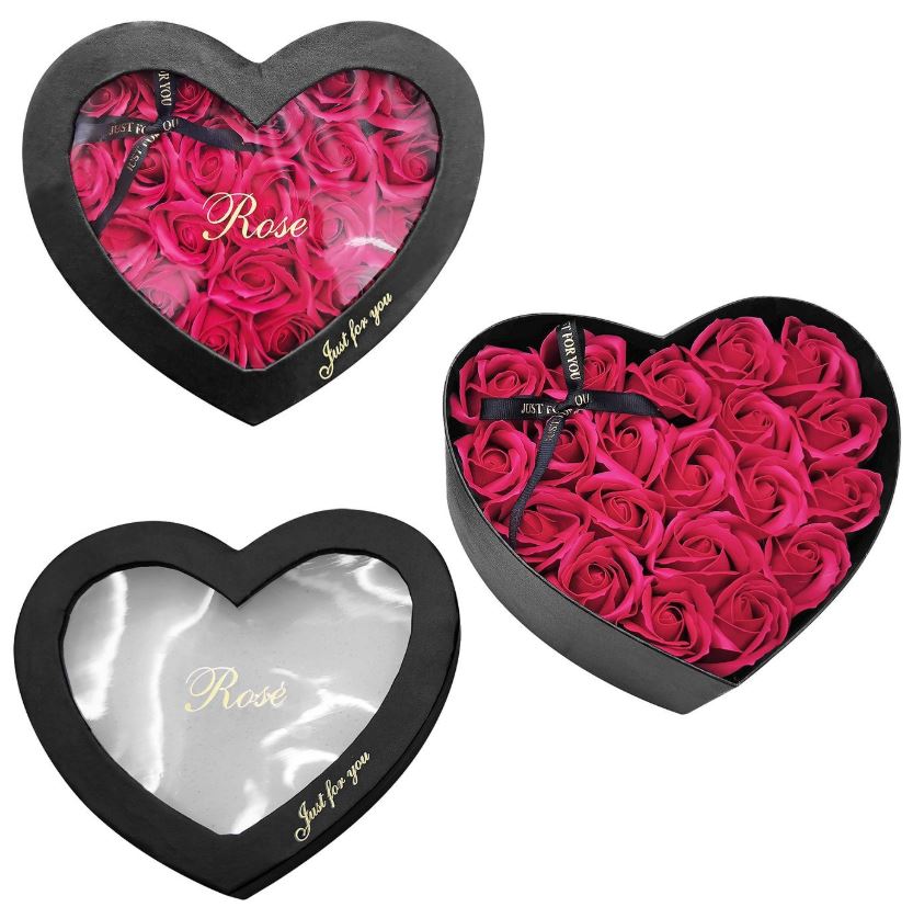 Homie Κουτί Καρδιά Με 20 Τεχνητά Τριαντάφυλλα 22x20x10εκ. Homie 22-3042 (Χρώμα: Κόκκινο) - Homie - 22-3042