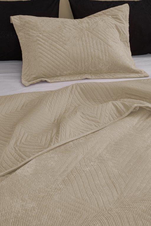 Κουβερλί Velvet Polyester Υπέρδιπλο 220x240εκ. Dizza Vanilla Palamaiki (Ύφασμα: Polyester, Μέγεθος: Υπέρδιπλα) - Palamaiki - 5205857233396 131525