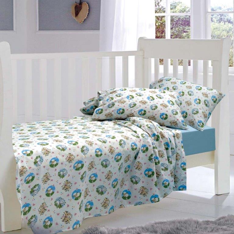 Σετ Σεντόνια Βαμβακερά Λίκνου 80x110εκ. Elvin Blue Sb home (Ύφασμα: Βαμβάκι 100%, Χρώμα: Μπλε) - SBaby - 5206864058446