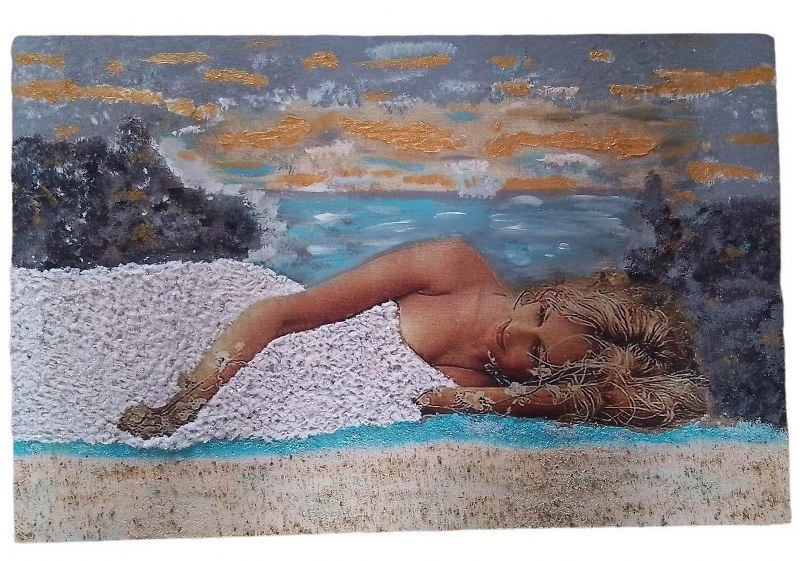 24home.gr Πίνακας Χειροποίητος Decoupage Με Decofoam Γυναικεία Φιγούρα 51x1x33εκ. 19958-18 - 24home.gr - 19958-18