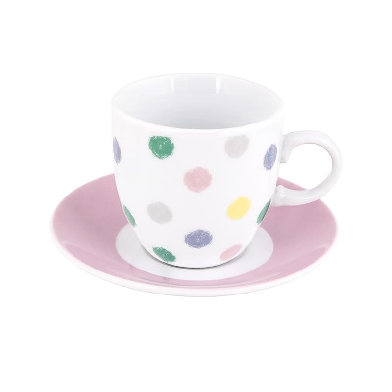 Max Home Σετ 6τμχ Φλυτζάνια Καφέ Πορσελάνης 90ml Polka Dots Max Home BBDG082070 (Υλικό: Πορσελάνη) - Max Home - BBDG082070