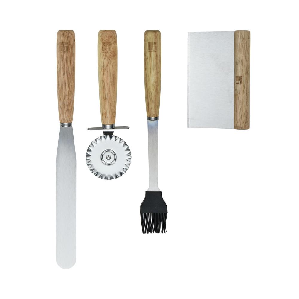 Σετ 4τμχ Για Pizza Ανοξείδωτο-Ξύλινο Bergner BG040318MM (Υλικό: Ξύλο) - Bergner - BG040318MM
