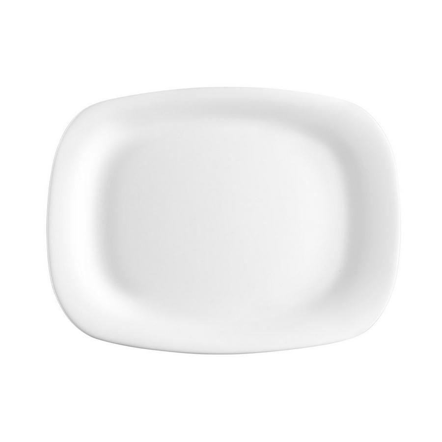 Bormioli Rocco Πιατέλα Σερβιρίσματος Γυάλινη Λευκή 28x21x2,2εκ. Parma Bormioli Rocco BR00431241 (Σετ 2 Τεμάχια) (Υλικό: Γυαλί, Χρώμα: Λευκό) - Bormioli Rocco - BR00431241