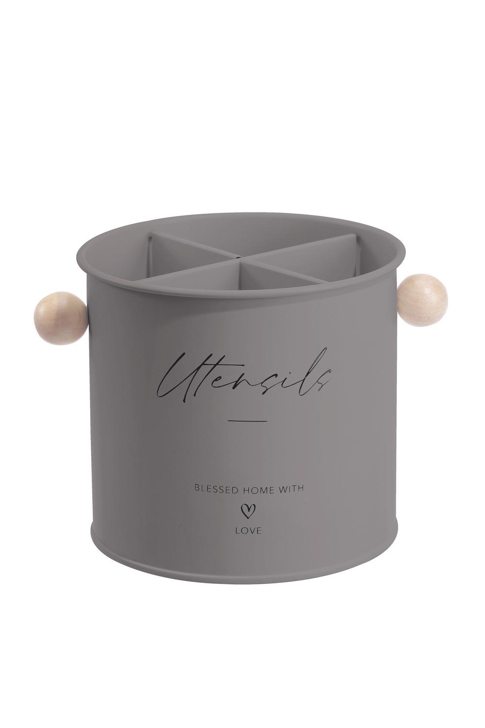 Κουταλοθήκη Με 4 Χωρίσματα Μεταλλική Γκρι Φ13,5x13εκ. Oriana Ferelli CLG700814GY (Υλικό: Μεταλλικό, Χρώμα: Γκρι) - Oriana Ferelli - CLG700814GY