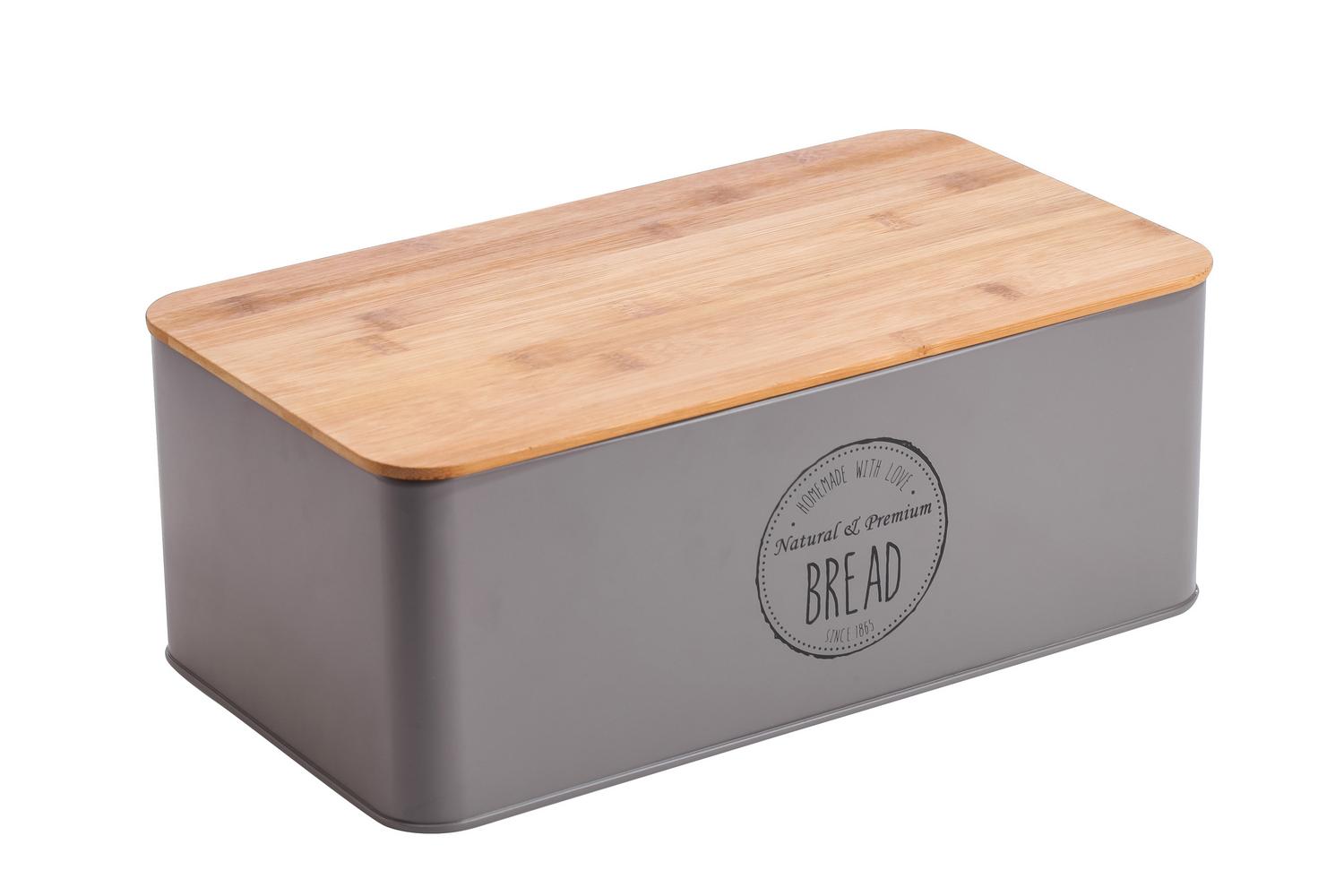 Oriana Ferelli Ψωμιέρα Μεταλλική-Bamboo Γκρι 42,3x23x12,7εκ. Oriana Ferrelli CLG850742GY (Υλικό: Μεταλλικό, Χρώμα: Γκρι) - Oriana Ferelli - CLG850742GY