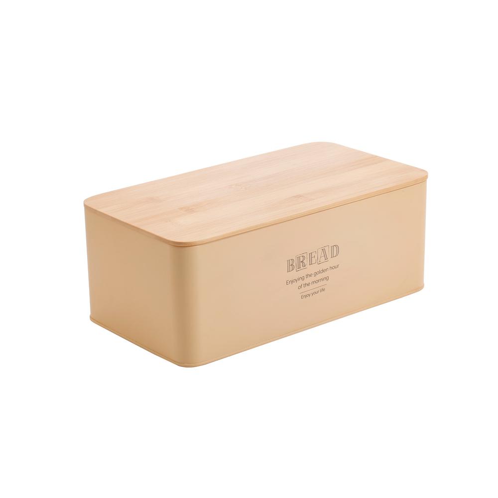 Ψωμιέρα Μεταλλική-Bamboo Ώχρα 42,3x23x12,7εκ. Oriana Fe