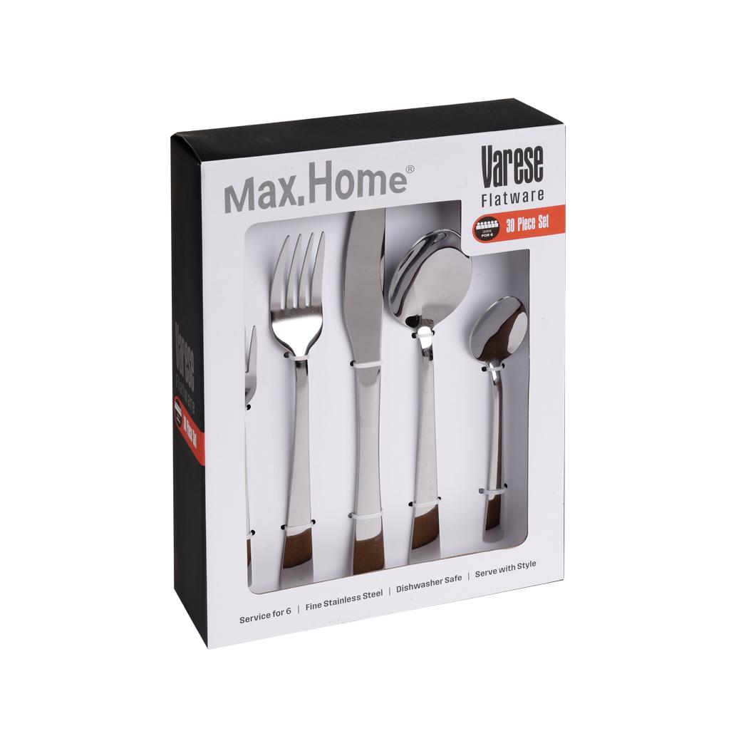 Max Home - ΣΗΜΑΝΤΙΚΟ: Σε περίπτωση διαφοράς τιμής από το κατάστημα ισχύει παντα και μόνο η τιμή του καταστήματος Μαχαιροπήρουνα Σετ 30τμχ Ανοξείδωτα 18/0 Varese 3001 Ma