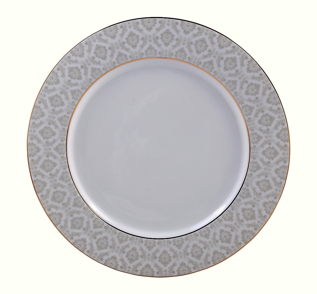 Πιάτο Ρηχό Πορσελάνης Λευκό-Χρυσό Oriana Ferelli 27εκ. PR14141101 (Σετ 6 Τεμάχια) (Υλικό: Πορσελάνη, Χρώμα: Λευκό, Μέγεθος: Μεμονωμένο) – Oriana Ferelli® – PR14141101
