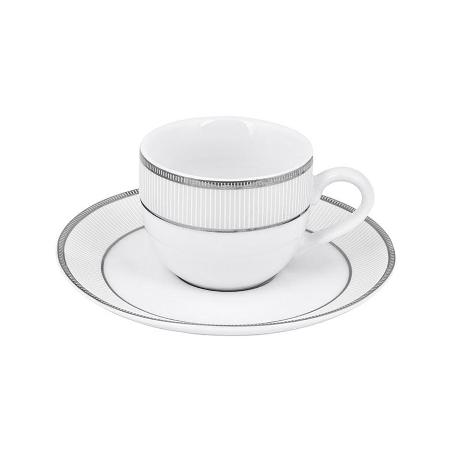 Oriana Ferelli Φλιτζάνι Καφέ Σετ 6τμχ Πορσελάνης Λευκό 90ml Classic Stripes Oriana Ferelli PR17310210 (Υλικό: Πορσελάνη, Χρώμα: Λευκό) - Oriana Ferelli - PR17310210