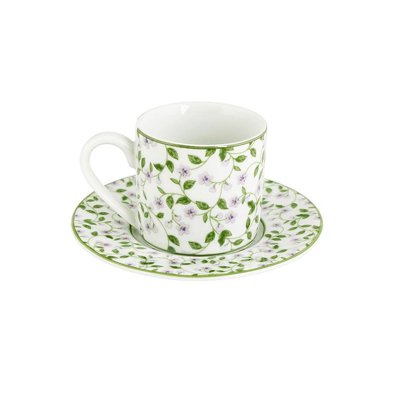 Oriana Ferelli Σετ 6τμχ Φλυτζάνια Καφέ Πορσελάνης Λευκά Με Λουλούδια 90ml Floral Oriana Ferelli PR232450010 (Υλικό: Πορσελάνη, Χρώμα: Λευκό) - Oriana Ferelli - PR232450010