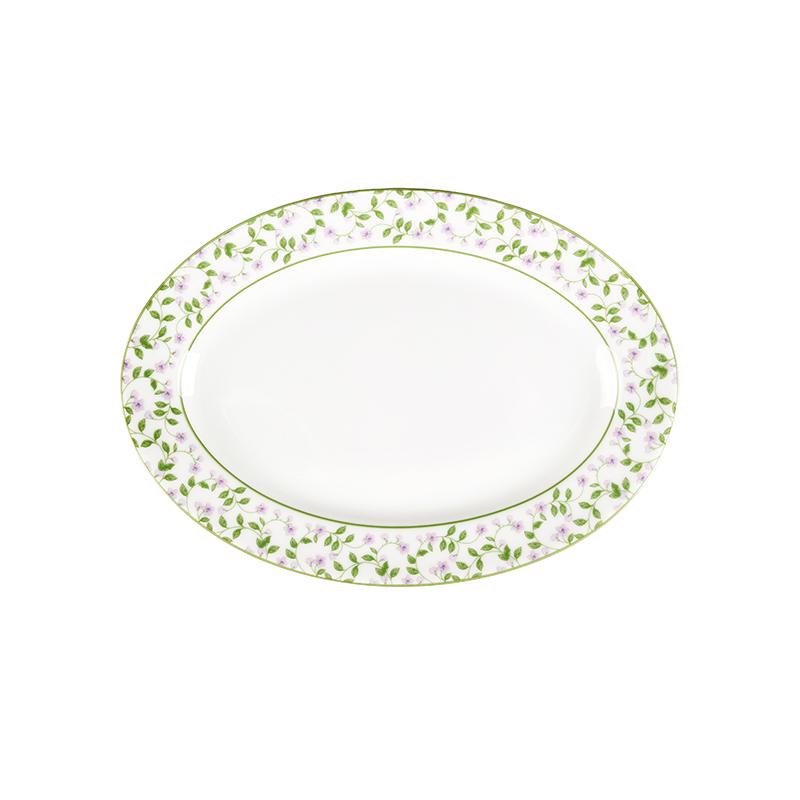 Πιατέλα Σερβιρίσματος Οβάλ Πορσελάνης Λευκή Με Λουλούδια Floral 25εκ. Oriana Ferelli PR23245008 (Υλικό: Πορσελάνη, Χρώμα: Λευκό) - Oriana Ferelli - PR23245008
