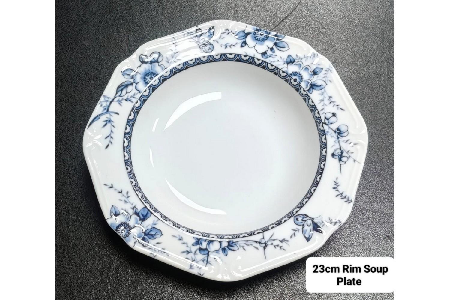 Oriana Ferelli Πιάτο Βαθύ Πορσελάνης 23εκ. Tiffany Blue Oriana Ferelli PR24324B02 (Σετ 6 Τεμάχια) (Υλικό: Πορσελάνη, Χρώμα: Λευκό, Μέγεθος: Μεμονωμένο) - Oriana Ferelli - PR24324B02