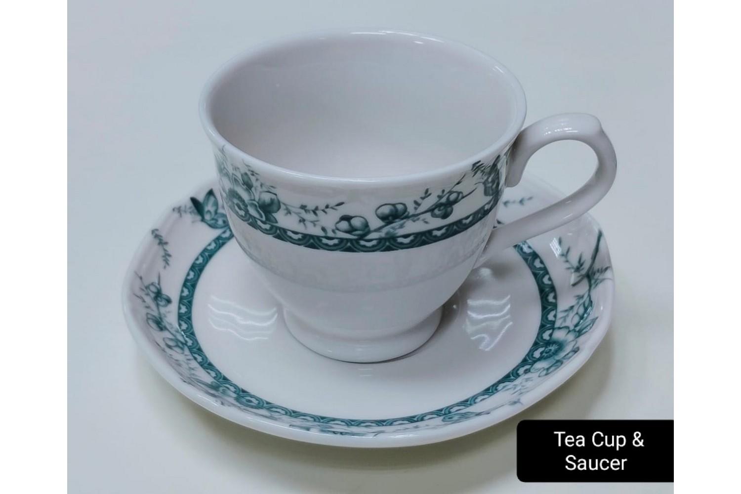 Φλιτζάνι Τσαγιού Σετ 6τμχ Πορσελάνης 200ml Tiffany Green Oriana Ferelli PR24324G08 (Υλικό: Πορσελάνη, Χρώμα: Λευκό) - Oriana Ferelli - PR24324G08