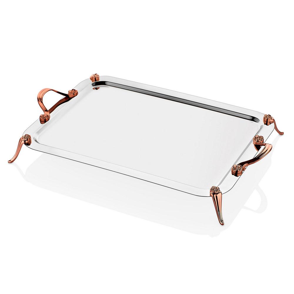 Διακοσμητικά και αξεσουαρ κουζίνας 24home - ΣΗΜΑΝΤΙΚΟ: Σε περίπτωση διαφοράς τιμής από το κατάστημα ισχύει παντα και μόνο η τιμή του καταστήματος Δίσκος Σερβιρίσματος Ανοξείδωτος 18/10 Ασημί-Ροζ Χρυσό