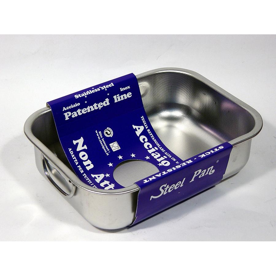 Steel Pan Ταψί Αντικολλητικό Ανοξείδωτο 18/10 Patented Steel Pan 25x19εκ. ST11160000 (Υλικό: Ανοξείδωτο) - Steel Pan - ST11160000