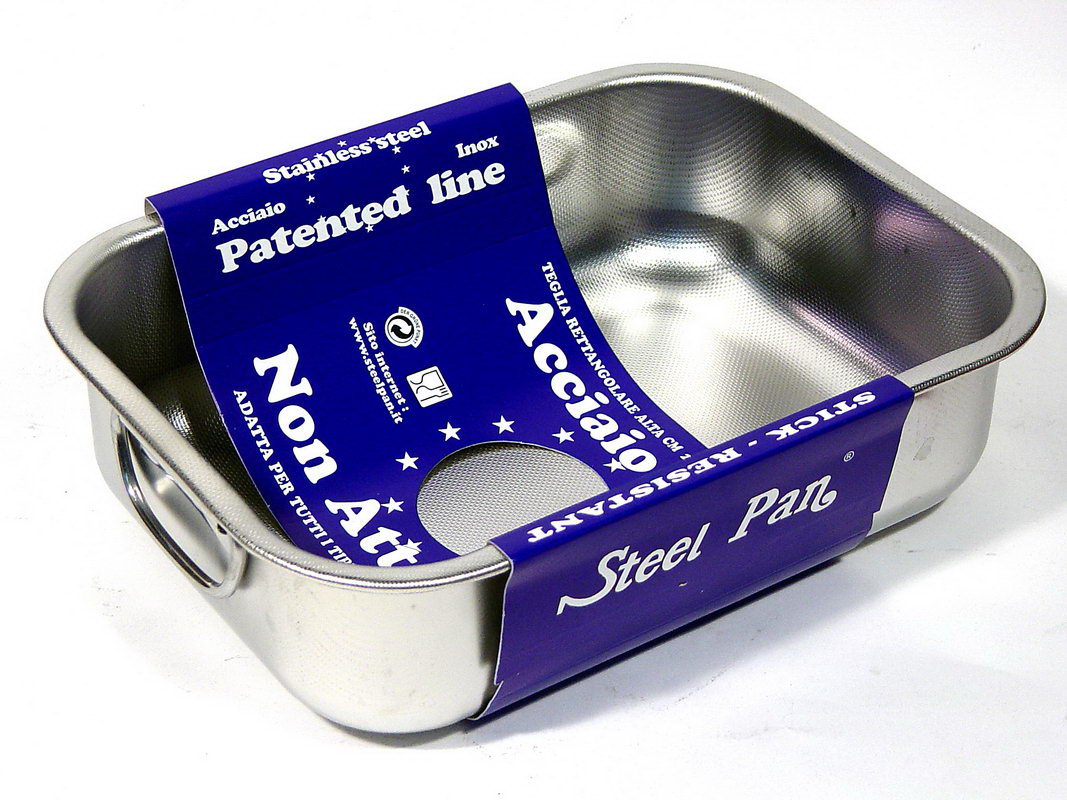 Steel Pan Ταψί Αντικολλητικό Ανοξείδωτο 18/10 Patented Steel Pan 30x22εκ. ST11161000 (Υλικό: Ανοξείδωτο) - Steel Pan - ST11161000
