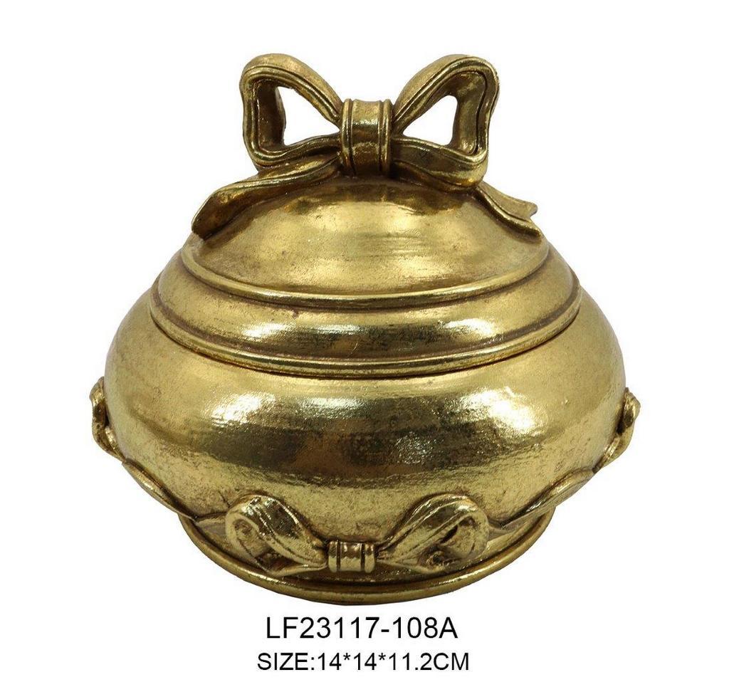 Μπιζουτιέρα Polyresin Χρυσή Oriana Ferelli 14x14x11,2εκ. XL23117108 (Υλικό: Polyresin, Χρώμα: Χρυσό ) – Oriana Ferelli – XL23117108